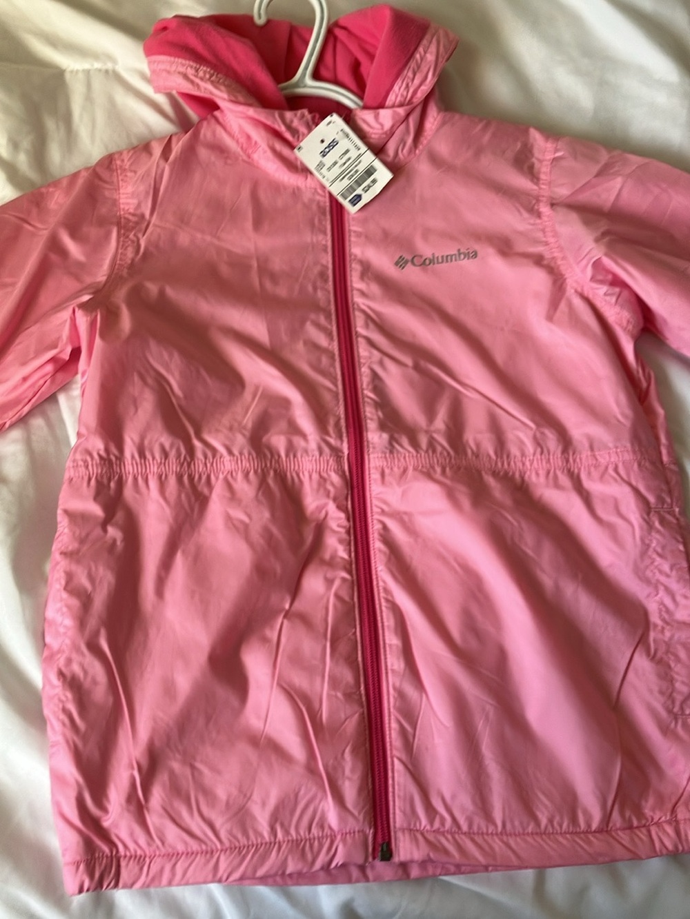Columbia Girls Pink Hooded Lightweight Jacket